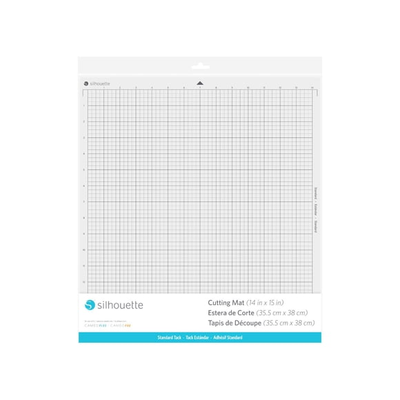 Silhouette America Cameo Plus Standard Tack Adhesive Cutting Mat for Cardstock, Chipboard, Craft Foam and More - 15"x15"