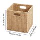 thumbnail image 3 of Caja de almacenamiento mediana caqui, canasta de almacenamiento plegable de imitación ratán trenzado, almacenamiento de ropa para el hogar, 3 of 7