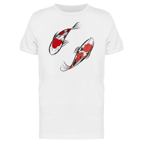 Grunge Koi Fishes Doodle Tee Men's -Image by Shutterstock