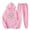 Pink, variant on successthop 2 Pieces Lounge Set Women Fleece Long Sleeve Hoodie and Joggers Graphic Casual Drawstring Sportwear