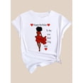 thumbnail image 3 of Camisetas De Manga Corta Para Mujer, Camisetas De Verano Para Oficina, Camping, ComprasChic "Happy Birthday to the One and Only" Red Dress Lady Graphic Tee - Casual Round Neck Short Sleeve, 100% Pol, 3 of 7