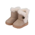 thumbnail image 5 of Fangasis Kids Warm Ankle Booties Non-Slip Winter Boot Plush Collar Snow Boots Travel Lightweight Outdoor Shoes Beige 9toddlers, 5 of 5