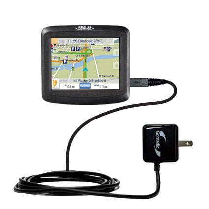 Gomadic Intelligent Compact AC Home Wall Charger suitable for the Magellan Roadmate 1200 - High output power with a convenient, foldable plug design -