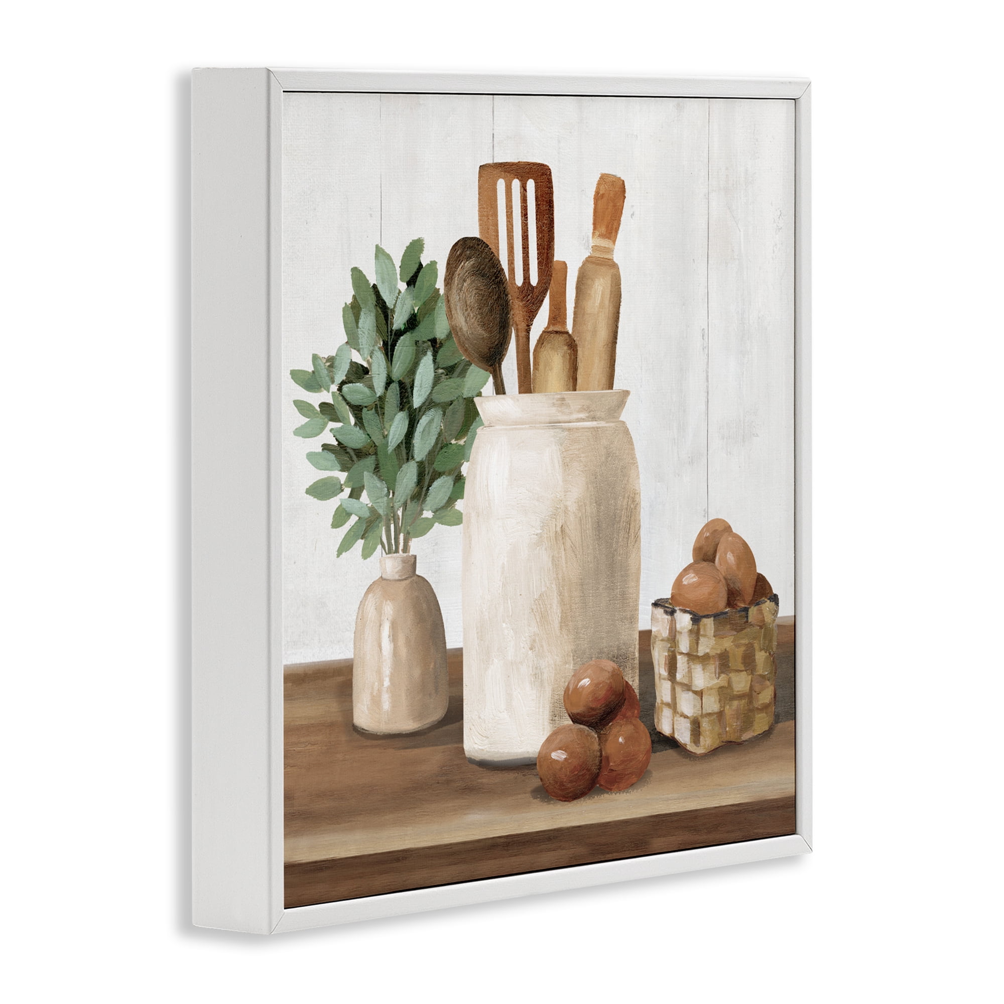 Stupell Industries Country Kitchen & Eggs White Framed Giclee Art, design by White Ladder