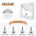 thumbnail image 4 of Puerta para gatos con 4 modos de conmutación, bloqueo para puerta interior, puerta pequeña para gatos con imanes para puerta interior, color blanco, 4 of 5