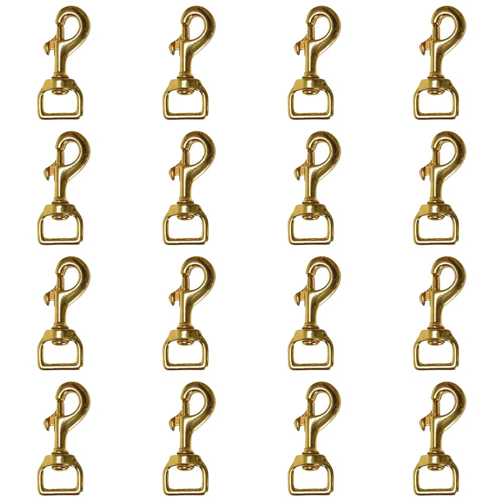 70AI Set of 16 Hilason Swivel Eye Bolt Snap Clip Hooks Solid Brass
