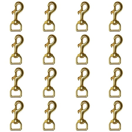 

70AI Set of 16 Hilason Swivel Eye Bolt Snap Clip Hooks Solid Brass