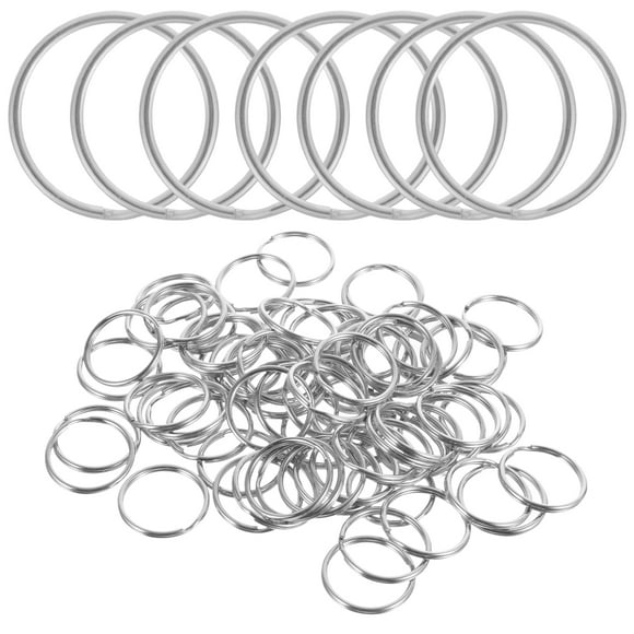 100pcs Key Rings Stainless Steel Round Keychain Ring Car Keys DIY Attachment