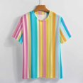 DNAGSBBSN Bright Candy Stripe 59 Full Print Graphic T Shirts, Short