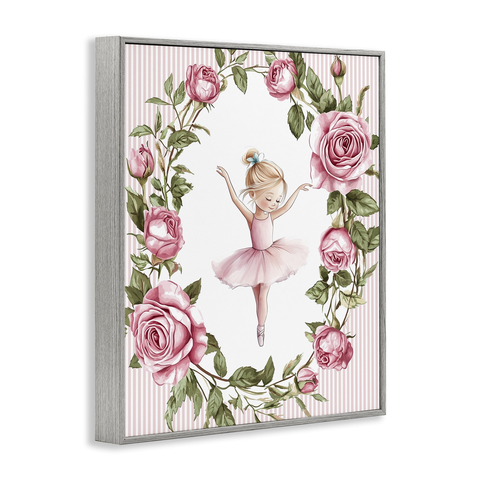 Stupell Industries Little Rose Dance Gray Framed Giclee Art, design by Christine Simpson Art