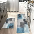 thumbnail image 2 of Blue Farmhouse Kitchen Mat Set - Vintage Non-Slip Comfort Standing Rugs, Set of 2 (17x47+17x30), Ideal for Traditional and Elegant Kitchens, Adds a Timeless Appeal, 2 of 6