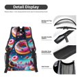 thumbnail image 4 of Goofa Starry Sky Colorful Donut Pattern Comfortable Student Backpack - Ergonomic Design, Durable, Water-Resistant, Multi-Compartment,Travel, and Outdoor Activities, 4 of 5