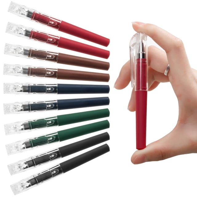 Bolígrafos de gel NIRMIRO Mini Pocket de 0,5 mm con punta redonda, tinta negra, 10 unidades