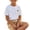 Brown, variant on ZHOGXU Boys 2PCS Summer Short Sleeve T-Shirts and Beach With Graphic Print Shorts Set Outfits For Everyday Casual Wear
