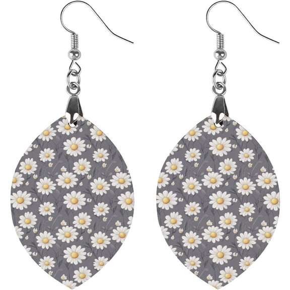 Daisy elegant sophisticated Prints Wooden Earrings for Women Earrings Pendants Drop Dangle Earrings Jewelry Gifts[u833]