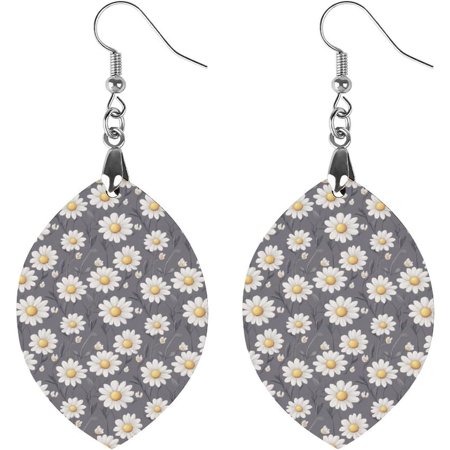 Daisy elegant sophisticated Prints Wooden Earrings for Women Earrings Pendants Drop Dangle Earrings Jewelry Gifts[u833]