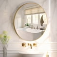 thumbnail image 2 of WallBeyond 24 Inch Aluminium Frame Round Wall Mirror for Bathroom, Bedroom, Living Room, Entrance, Vanity Mirror, Gold, 2 of 8