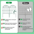 thumbnail image 3 of 24Panels Collapsible Garden Fence Animal Barrier, 26 Ft(L) x 24 in(H) Green Rustproof Metal Wire Panel Border for Dogs Rabbits, Flower Edging for Landscape Patio Yard Outdoor Decor, Arched, 3 of 7