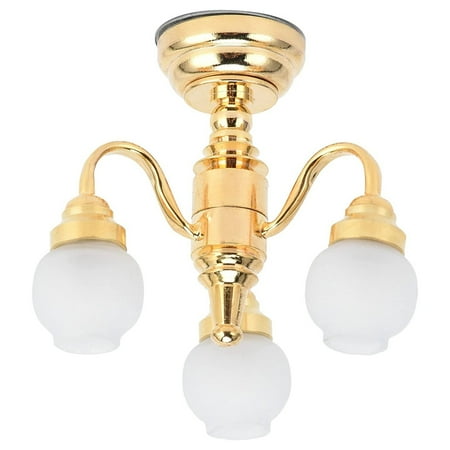 

ABIDE 1/12 Doll Home Toys Miniature Ceiling Light Decoration Chandelier Battery Powered Presents Decorative Lamps for Bedroom