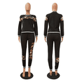 thumbnail image 4 of Akmipoem Women 2 Piece Outfits Camouflage Print Trackuit Sweatsuit Outerwear Set, 4 of 5