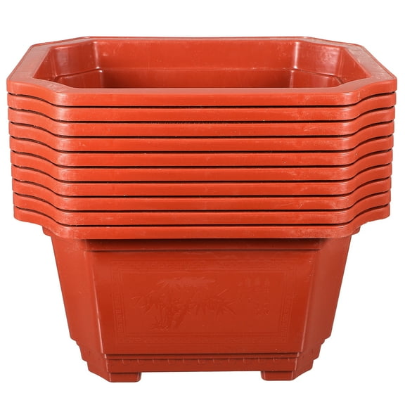 10 Pcs Terracotta Pots Flowerpot Rectangular Office