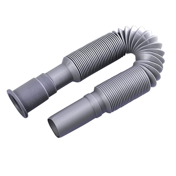 Universal Wash Basin Sink Drain Pipe, 1-1/4 Inch Install Diameter Plastic Flexible and Expandable Drain Pipe for Kitchen , Gray