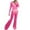 Pink, variant on Lovskoo by Lovskoo 2024 Velour Tracksuit for Women Zip Up Hoodie Velvet Crop Jacket, Bell Bottoms Long Pants, Pink, 2 Piece Outfits (Medium US Size)