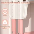 thumbnail image 3 of 2Pcs/Set Kids Desk Chair Set, Liftable School Leaning Table Chair Set with Drawer Design, Children Desk Chair Set with Dual Partition Book Stand, Backpack Hook, Cup Holder -Pink, 3 of 8