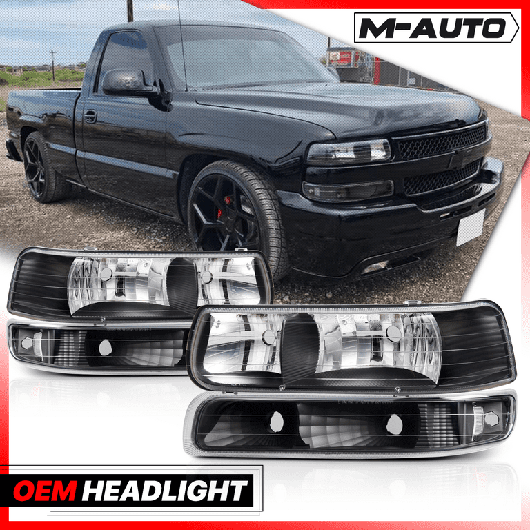 M-AUTO Headlights Assembly Replacement for 99-02 Chevy Silverado