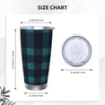 thumbnail image 3 of 20oz Car Cup Three-Piece Set Of Single Silver Edge No Smell Easy To Carry Heat Preservation For Daily Car Sports Travel Darkcyan Buffalo Plaid Check Tartan Scotland_2, 3 of 8