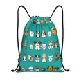 thumbnail image 1 of Bingfone Cartoon Dogs Drawstrings Backpacks Bags for Men Women Gym Drawstrings Bag-Small, 1 of 6