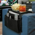 thumbnail image 4 of Tv Remote Control Organizer Holder 5 Pocket Drapes Over Sofa Arm Quality Armrest Organizer With Arm Rest Tray, Keeps Remotes Glasses Phones Easily Accessible, 11X7 Inch Snack, 4 of 6
