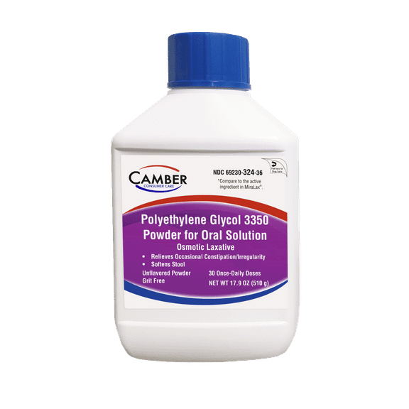 Camber Polyethylene Glycol 3350 Powder for Constipation, 17gm