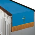 thumbnail image 3 of Christian Brands 11761MR Reversible Fleur-de-Lis Cross Communion Table Runner - Blue/White, 3 of 3