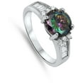 thumbnail image 4 of CHOOSE YOUR COLOR Multi-color CZ Solitaire Elegant Ring .925 Sterling Silver Band Black Female Size 10, 4 of 4