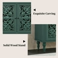 thumbnail image 4 of MROJISC 63''Vintage Arc Carved Four-door Cabinet with Adjustable Shelf, Vintage Floral Carving, Green, 4 of 7