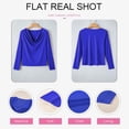 thumbnail image 6 of Endives Women's Long Sleeve Shirt Draped Cowl Neck Tops Flared Collar Ribbed Elengant Solid Color Blouse Dressy Casual Shirts Business Outfits Spring Trendy Blue, 6 of 6