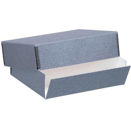 8x10" Archival Print Storage Box, Drop Front Design, 3" Deep, Exterior Color: Blue/Gray