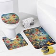 thumbnail image 4 of Watercolor Butterfly 4 Piece Shower Curtain Sets, with Non-Slip Rugs, Toilet Lid Cover And Bath Mat, for Bathroom Decor Set, 4 of 8