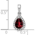 thumbnail image 4 of Avariah 14k White Gold Pear Garnet and Diamond Halo Pendant - 18.6mm, 4 of 5