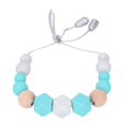 thumbnail image 5 of Collar de dentición masticable para bebé, collar de dentición con cuentas de colores brillantes de silicona suave, juguete para bebé, azul lago, 5 of 5