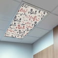 thumbnail image 2 of 1 Pack Farm Black Red Leaves Fluorescent Light Covers for Ceiling Lights Country Style Leaf Floral Retro Linen Magnetic Ceiling Light Covers Overhead Light Filters for Office Classroom Home, 2 of 9