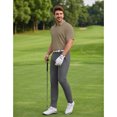 thumbnail image 5 of Puli Men's Short Sleeve Stand Collar Golf Polo 3-Snap 4-Way Stretch Moisture-Wicking Quick Dry, 5 of 7