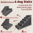 thumbnail image 2 of Dog Stair Ramp for High Beds. 6-Step Dog Stair Ramp for Sofa Beds. Pet Steps for Dogs. Non-Slip, Balanced and Portable. Multifunctional 6 Steps, Gray, 2 of 4