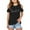 Black, variant on Girls Shirts Kids Letter Printed Short Sleeve T Shirts Shoulder Cut-Out Summer Oversized Tops Girls Clothes Size 7-8 Years
