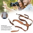 thumbnail image 5 of Camera Shoulder Strap for Two Cameras, Retro Dual Camera Leather Strap Harness, Anti-Break Lightweight Leather Camera Strap Double Shoulder Harness Strap for Cameras brown, 5 of 9