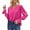 Hot Pink, variant on LIUJUNSHOP Women's 2026 Long Sleeve Tops Dressy Casual V Neck Tunic Shirts Loose Chiffon Work Blouse