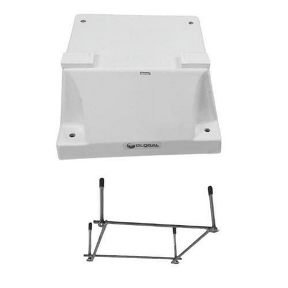 Global Pool Products 4 Bolt Base Replacement Stand with Jig for 6' or 8' Diving Board Inground Swimming Pool - White