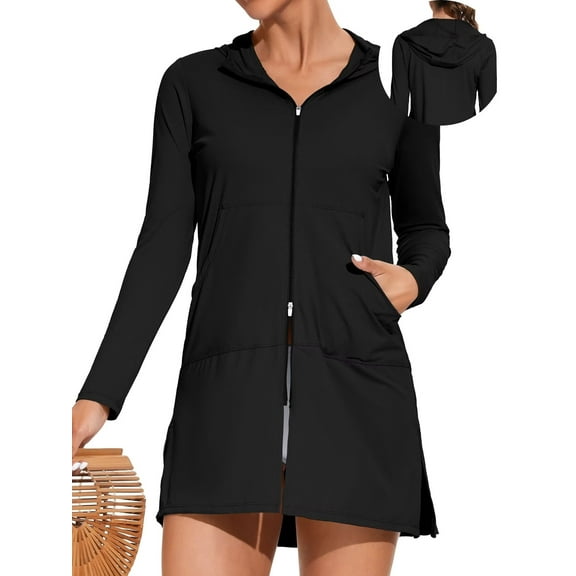 Asoul Womens Lightweight Rash Guard UPF 50 Sun Protection Hoodie Swimm Shirts with Pockets