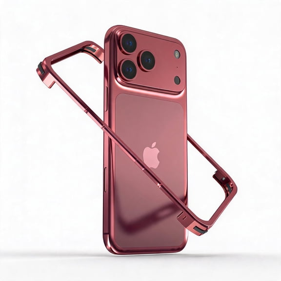 ELEHOLD For iPhone 18 Pro Max Aluminum Bumper Case,Slim Fit Heat Dissipation Rugged Metal Frame Cover Corner Protection,Winered